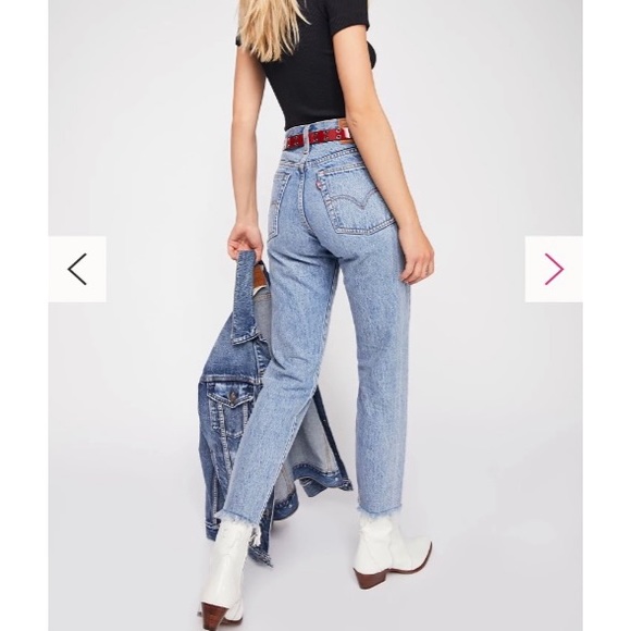 Levi’s iconic wedgie fit ankle women’s jeans frayed hem medium wash - Picture 4 of 7